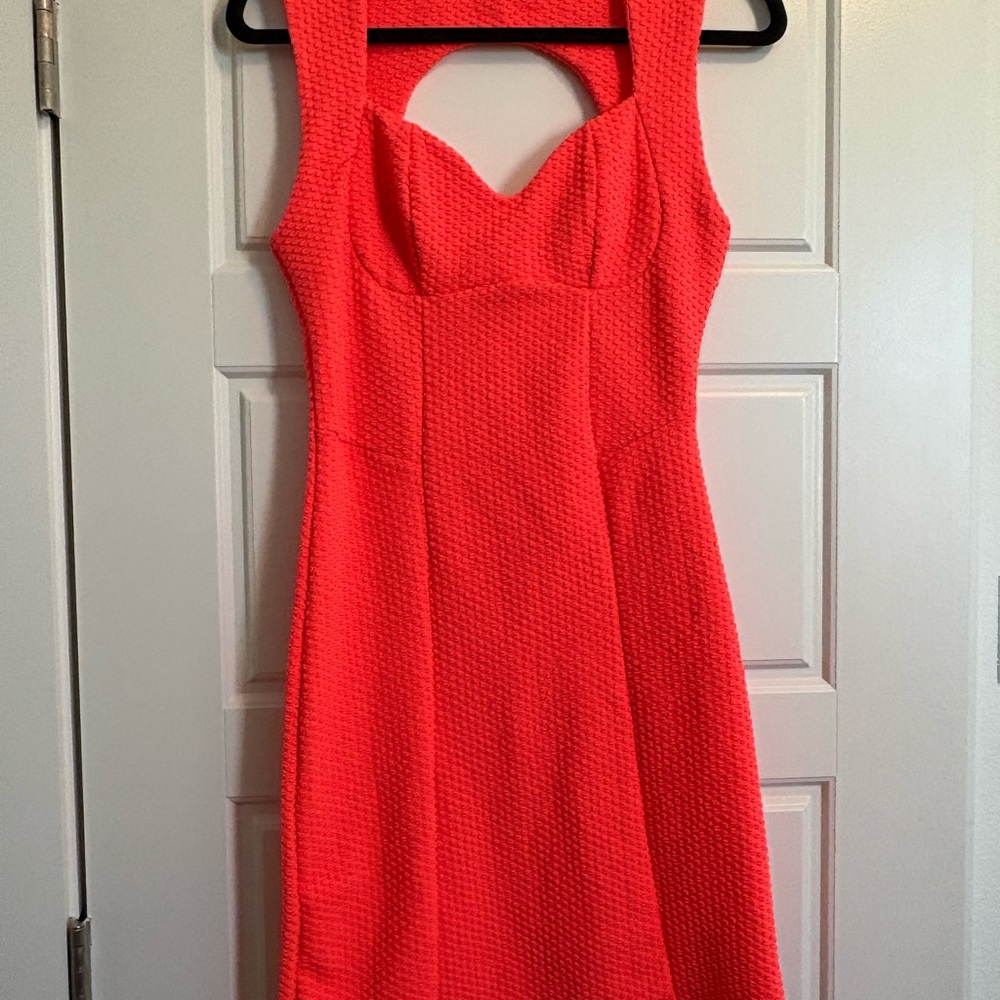 Topshop Bodycon Bright Pink Mini Dress